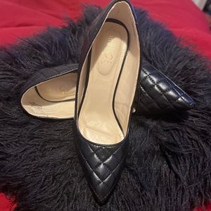 Black Stitch Heels
